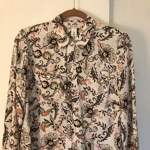 Paisley Print long Sleeve Rayon Blouse